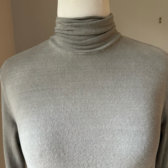 James Perse Recycled Brushed Jersey Ruched Turtleneck Dress - Picture 3 of 5